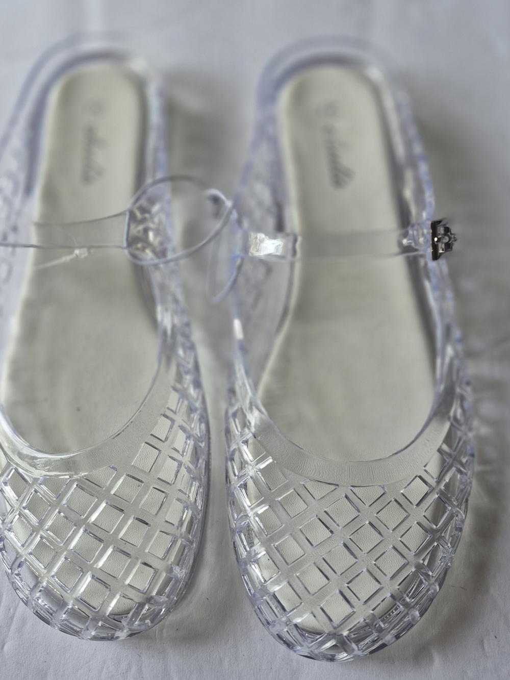 Women's Clear Jelly Mary Jane Mules with Buckle Strap